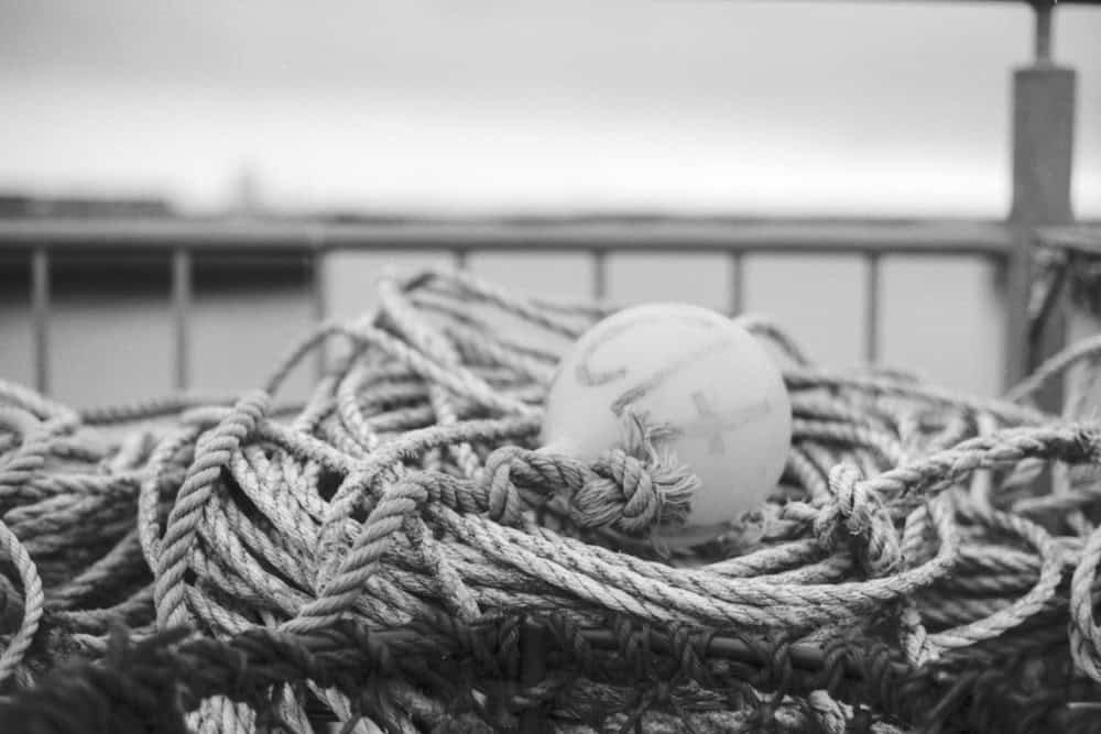 Foto von Seil und Boje eines Hummerkorbes, aufgenommen mit der Canon EOS 500N