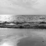 Schwarzweiß Foto mit Blick auf die Nordsee