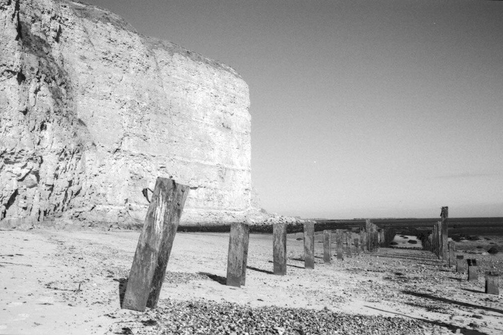 Schwarz-Weiß Fotos vom Nordstrand der Insel Helgoland